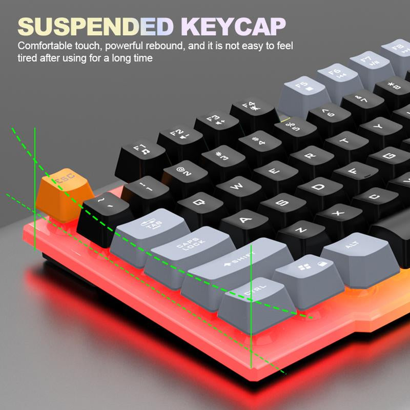 3-in-1 Gaming Bundle – Rainbow LED Keyboard, Precision Wired Mouse & N ...
