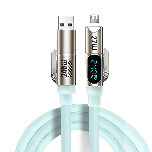240W 4-In-1 Charging Cable, USB a Type C Lightning, Aluminum Alloy, Liquid Silicone, Durable Charging, Compatible with Iphone 17/16/15, Ipad, Samsung, Laptops