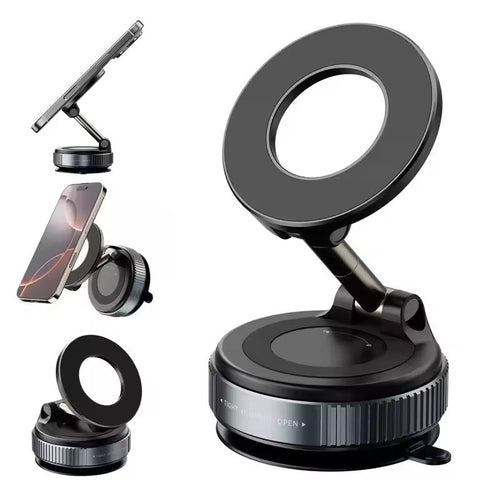 Magnetic Vacuum Car Mount Phone Holder Vacuum Suction Cup Car Phone Stand Universal GPS Navigation Stand for Car Smooth Surfaces