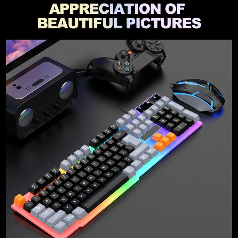 3-in-1 Gaming Bundle – Rainbow LED Keyboard, Precision Wired Mouse & N ...